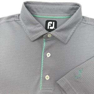 FootJoy Mens XL Grey Herringbone Golf Polo Shirt Mint Green